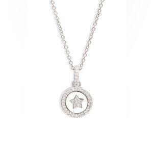 NADRI Star Circle Pendant Necklace - Rhodium,BRAND NEW, $68